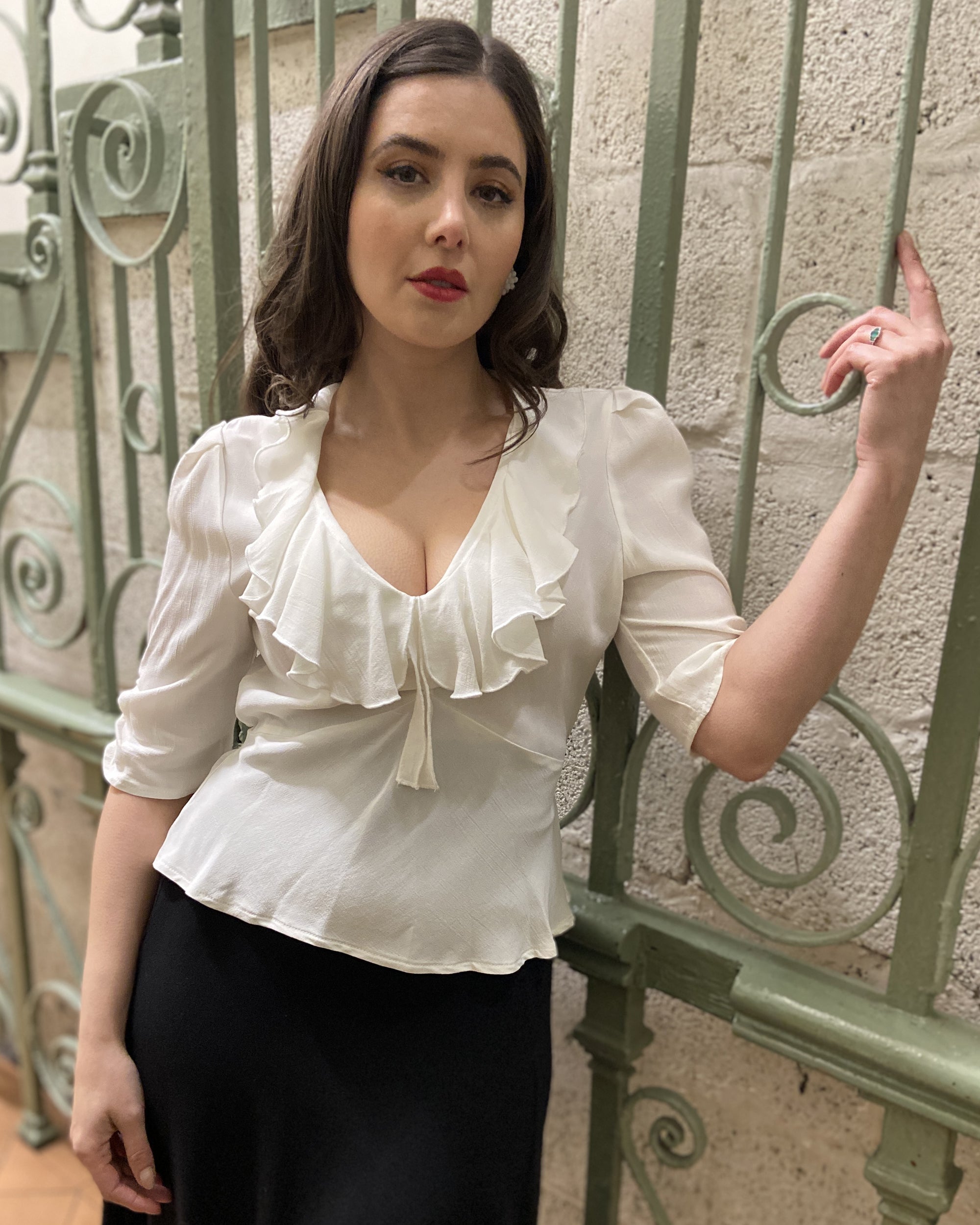 30s Frill Blouse - Ivory