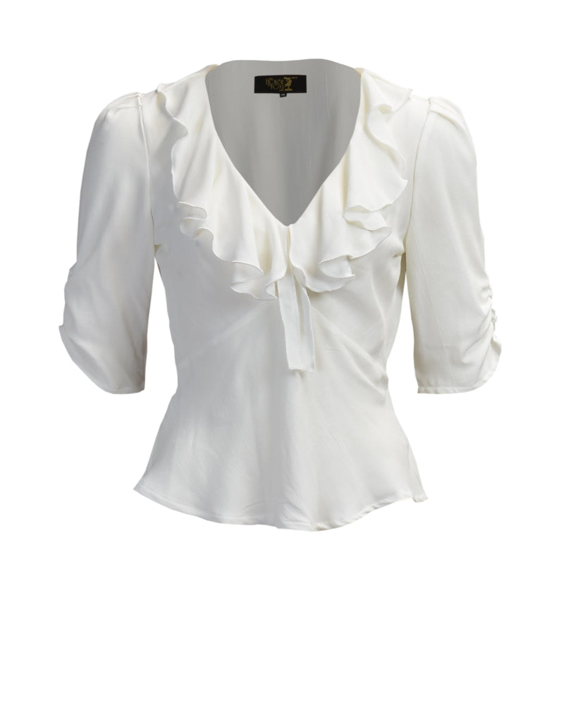 1930s Frill Blouse - Ivory