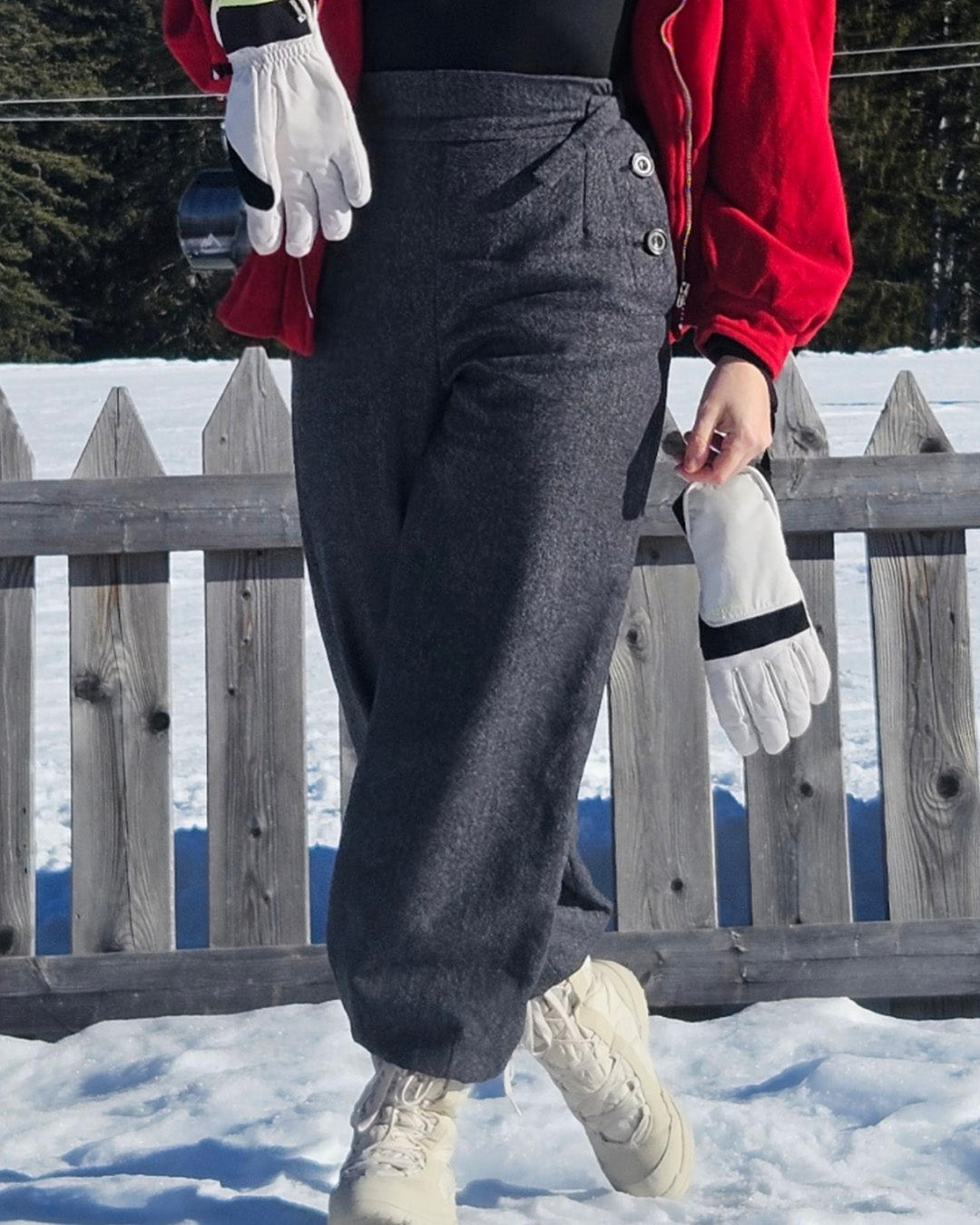 Vintage Ski Pants Charcoal wool – House of Foxy