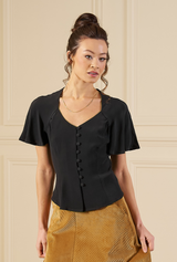 1930s / 70s Cherish Blouse - Black