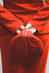 1940s Chevron Beret - Red