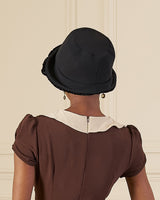 1920s Clara Cloche Hat - Black Velvet