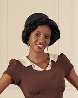 1920s Clara Cloche Hat - Black Velvet