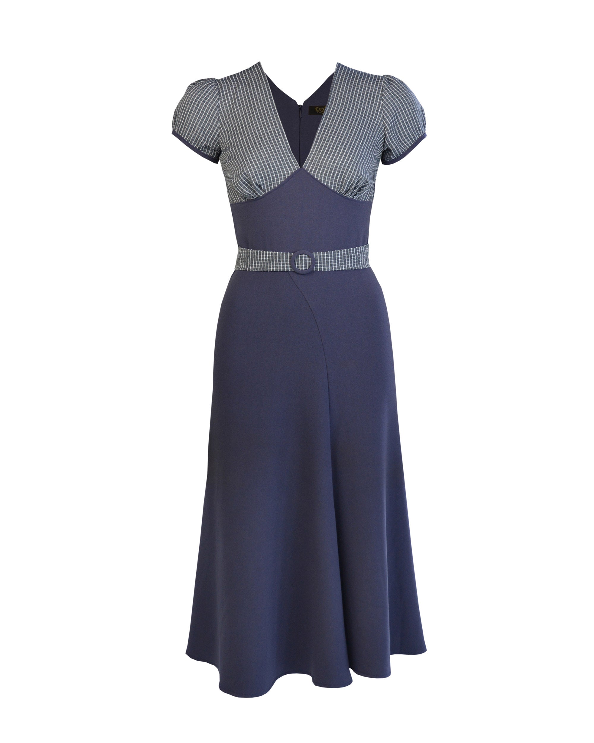 1930s Connie Dress and Crop Jacket - Steel and Check