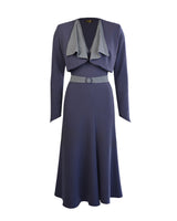 1930s Connie Dress and Crop Jacket - Steel and Check