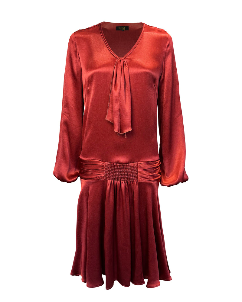 1920s Constance Gown in Rust Satin