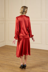 1920s Constance Gown in Rust Satin