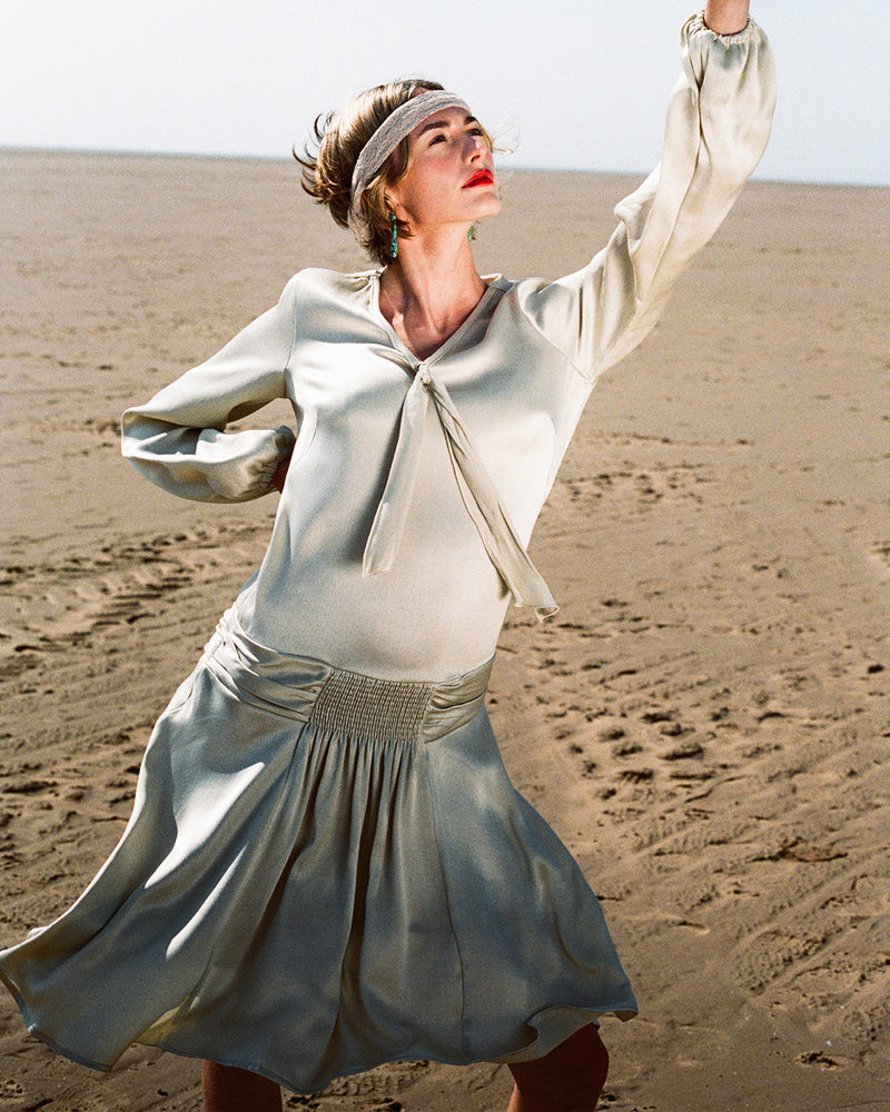 1920s Constance Gown - Oyster Satin