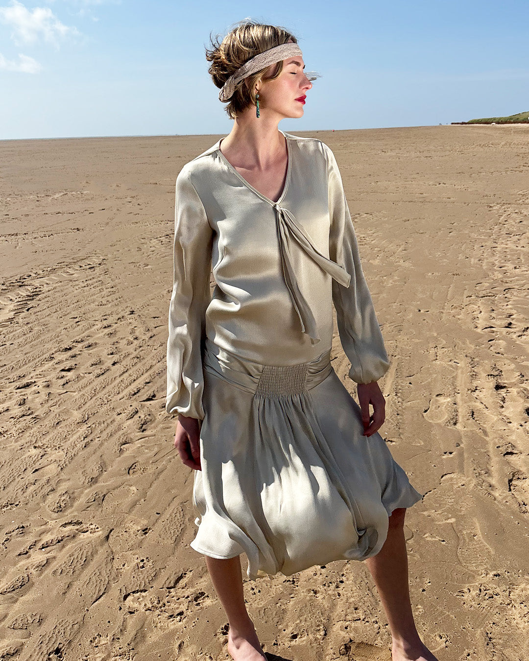 1920s Constance Gown - Oyster Satin