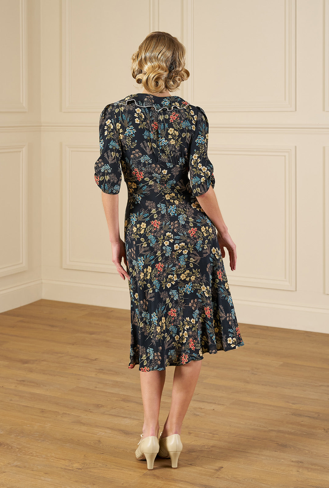 1930s Cora Bias Cut Dress Botanica