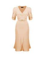 30s Cora Bias Cut Dress - Apricot