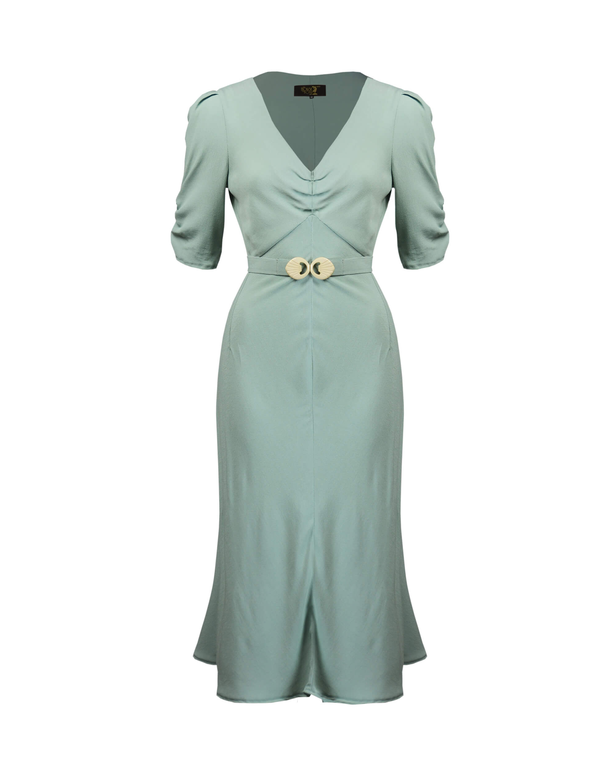 30s Cora Bias Cut Dress - Duck Egg