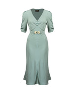 30s Cora Bias Cut Dress - Duck Egg