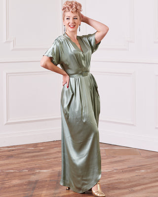 1940s Darnell Evening Gown - Sage