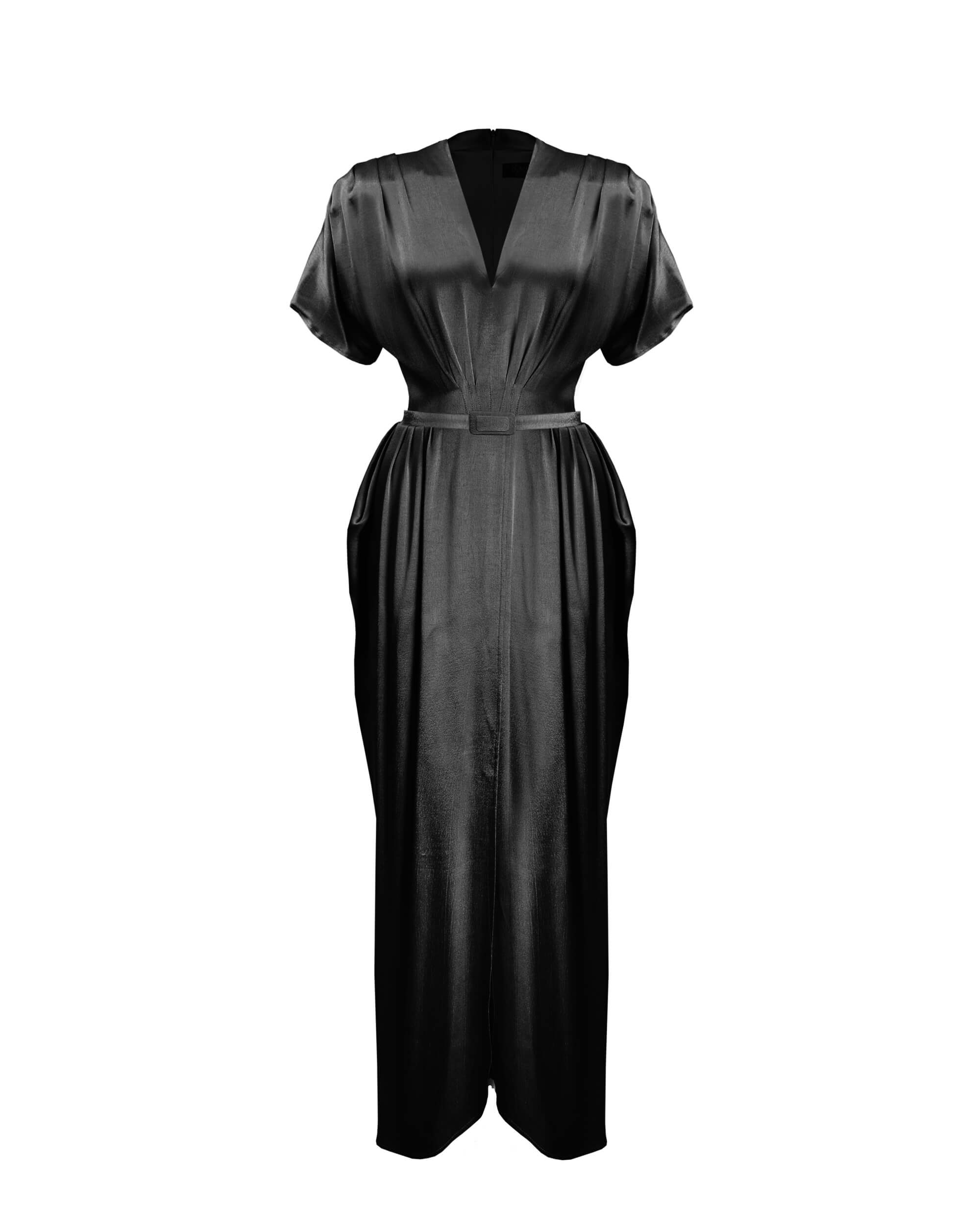 1940s Black Silk Jersey Evening Dress – Hope and Harlequin