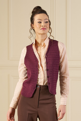 Knitted Waistcoat - Egg Plant