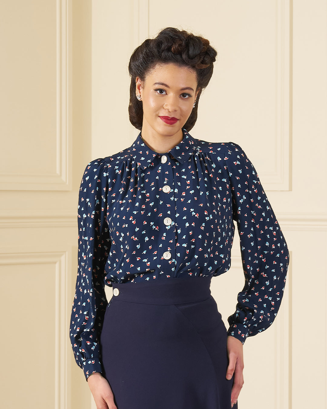 1930s Ellen Blouse - Ocean Pearl