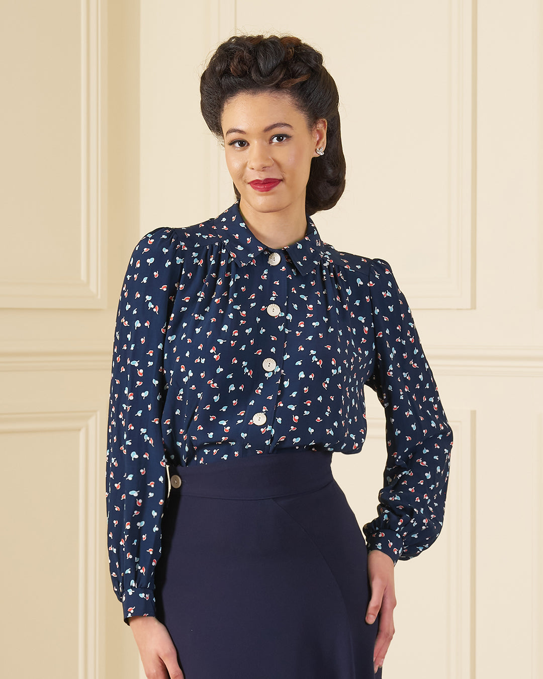 1930s Ellen Blouse - Ocean Pearl