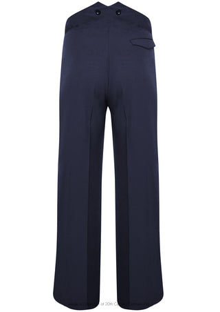 Fishtail Back Trousers - Navy Twill