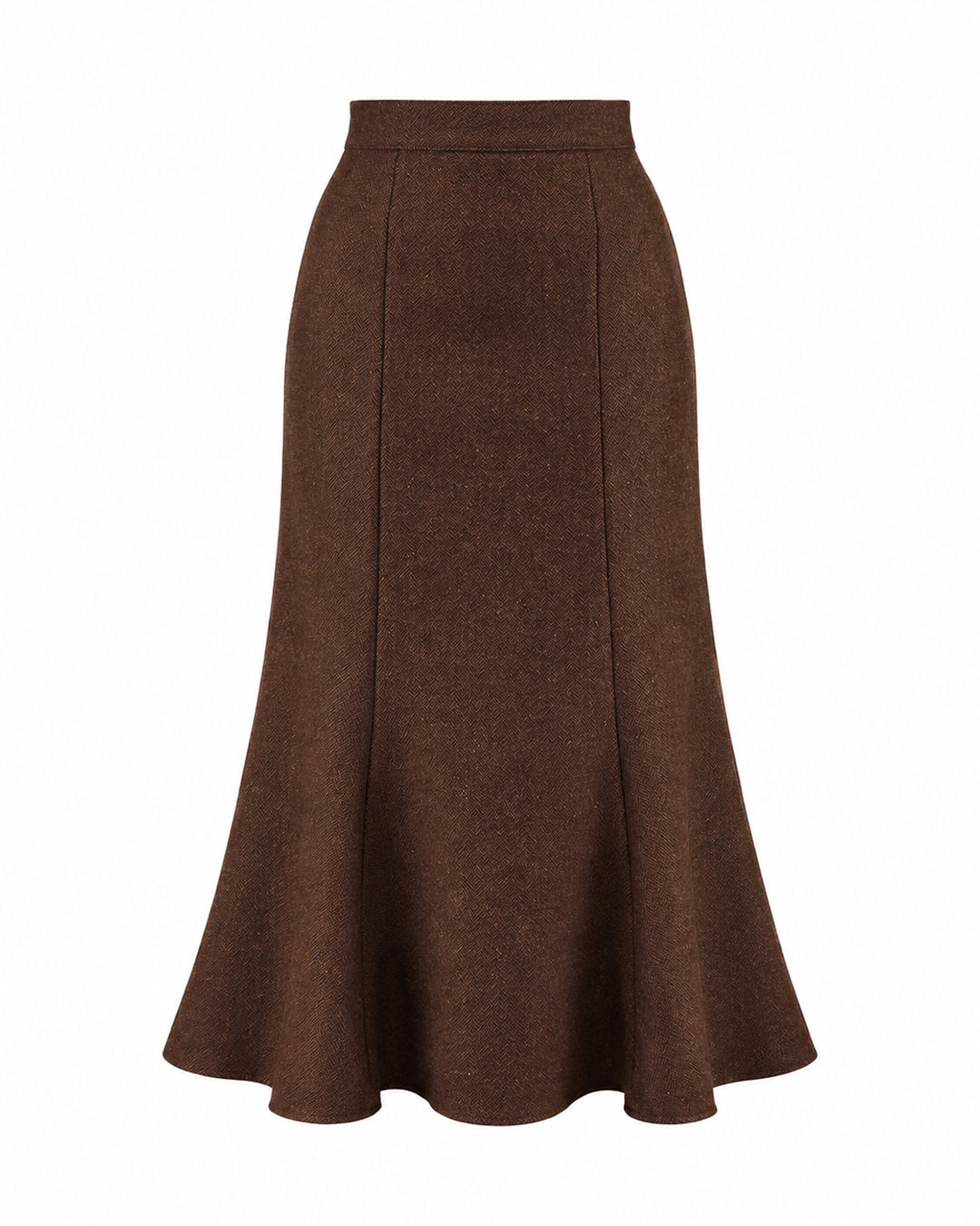 1930s Flutter Skirt - Mahogany Herringbone