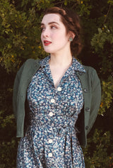 Vintage Cable Crop Cardigan - Forest