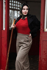 1940s Sweetheart Sweater - Chilli