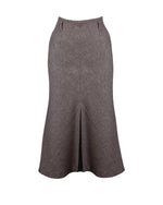 30s Front Pleat Skirt - Brown Herringbone