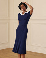 1930s Ginger Dress - Navy
