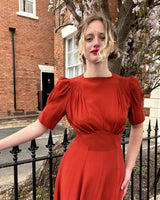 1940s 'Girl Friday' Dress - Rust