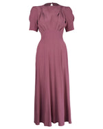 1940s 'Girl Friday' Midi Dress - Plum