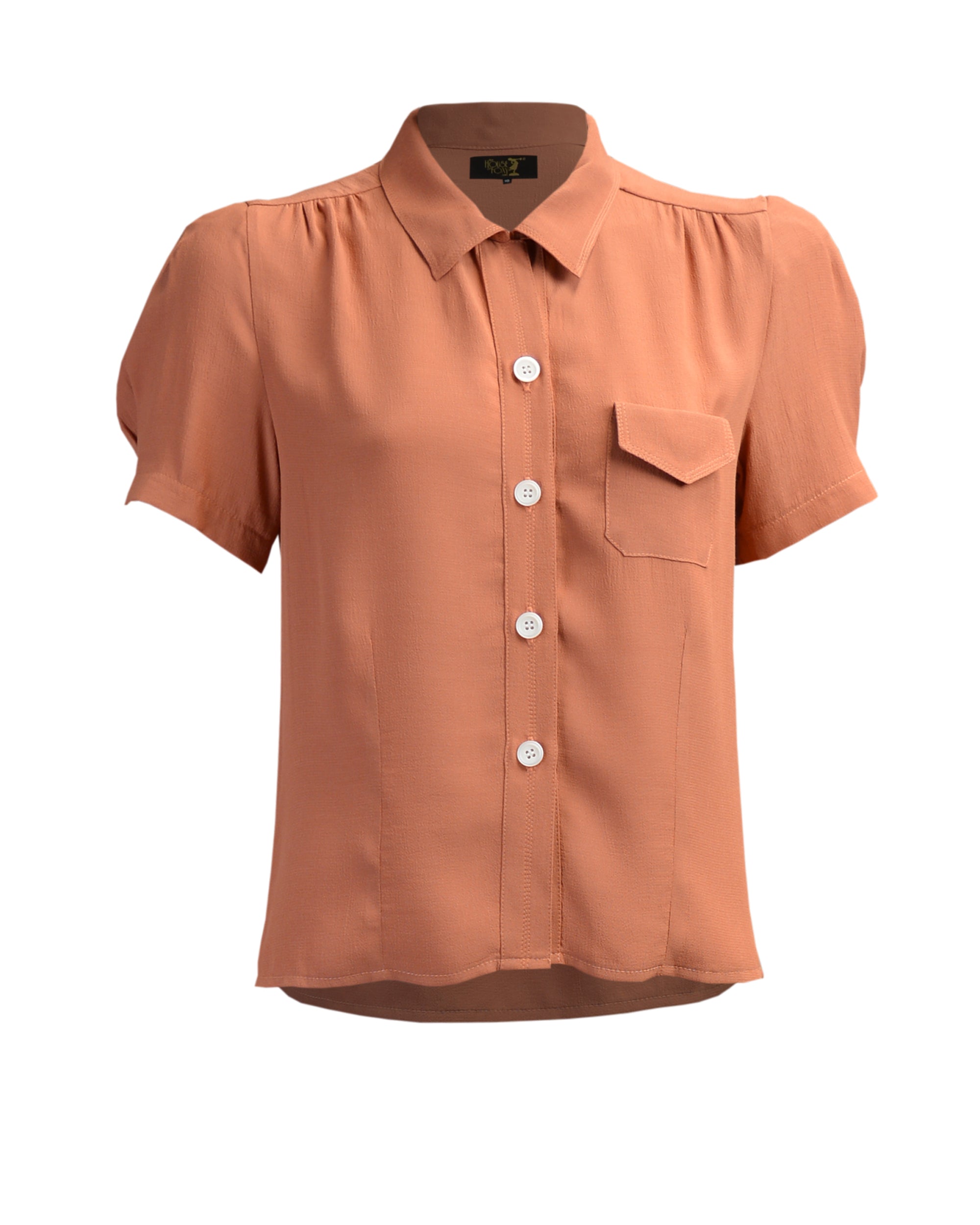 1940s Gloria Blouse - Burnt Peach