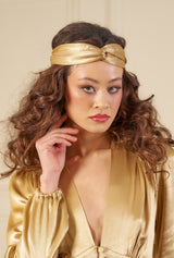 Twist Headband - Gold Satin