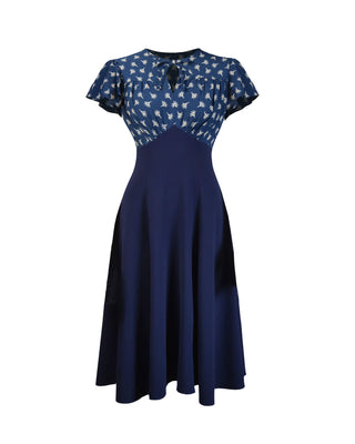 40s Grable Tea Dress - Wish Print