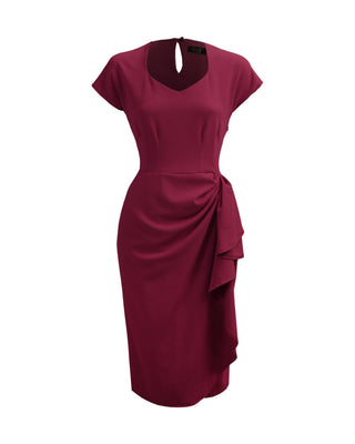 40s Hayworth Dress - Berry Crepe