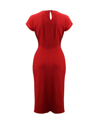 40s Hayworth Dress - Red Crepe