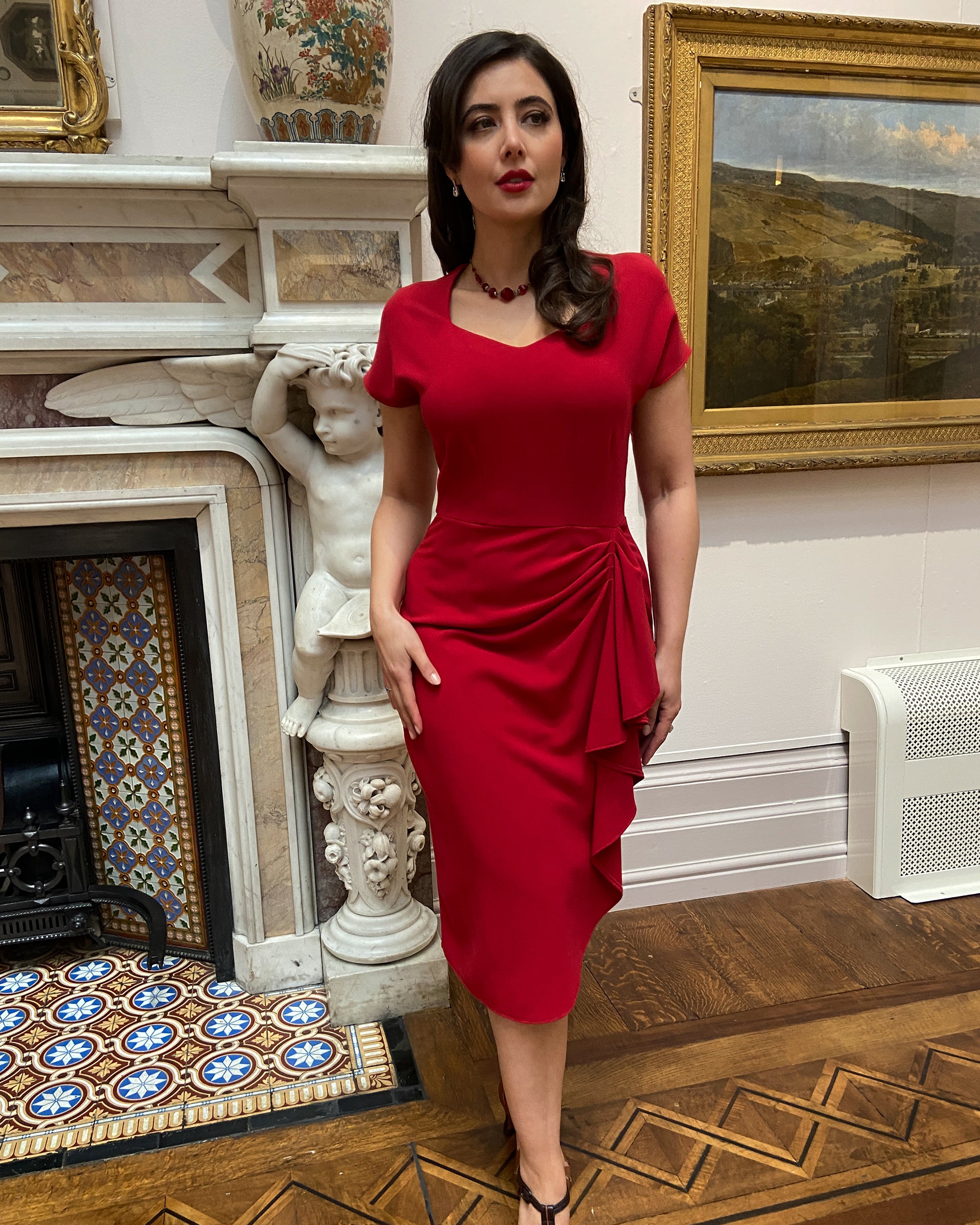 Rita Hayworth in a Red 1940s Cocktail Dress