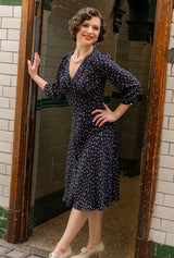 1940s Vera Tea Dress - Ocean Pearl