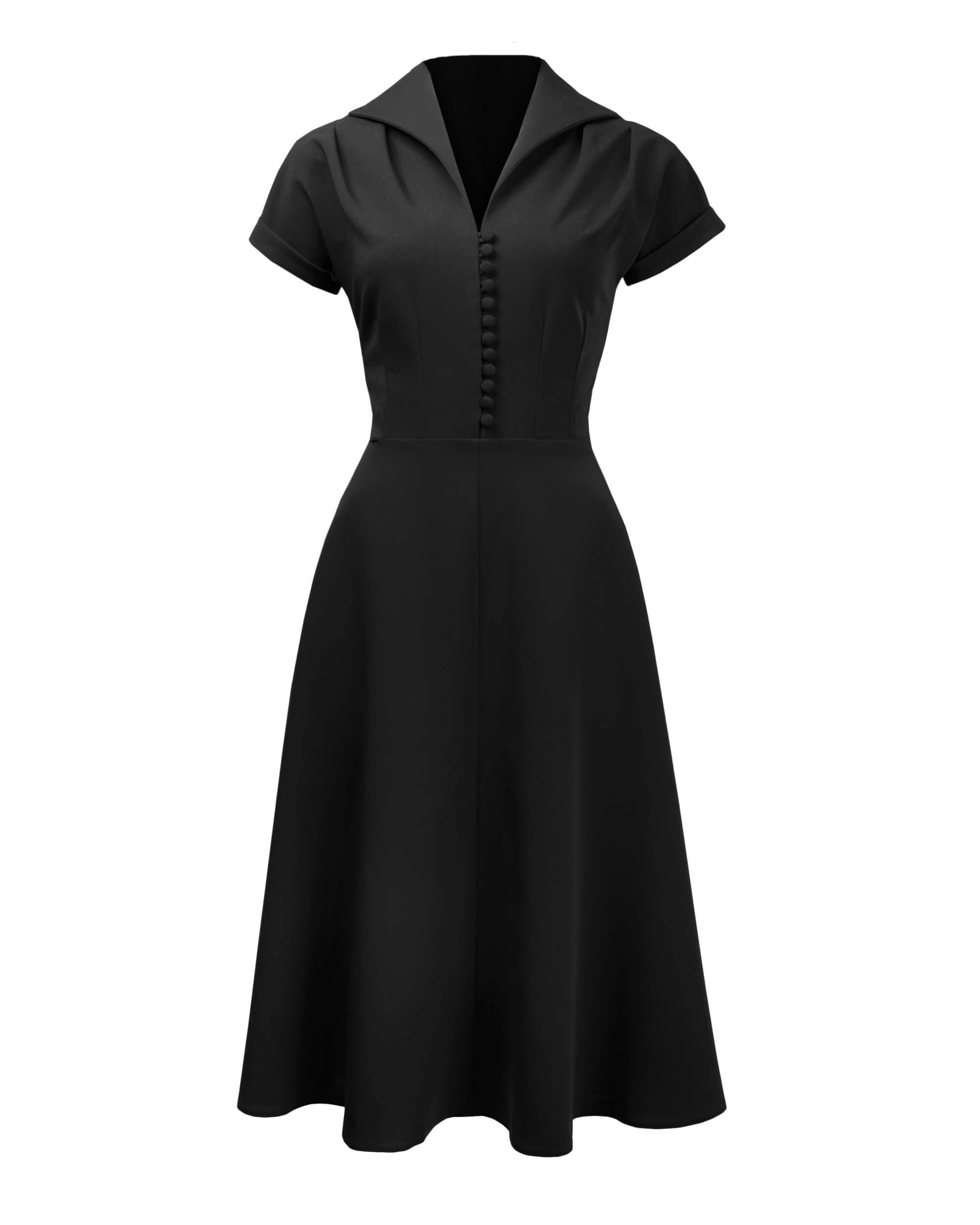 Pretty 40s Hostess Dress in Black