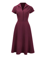 Pretty 40s Hostess Dress in Wine