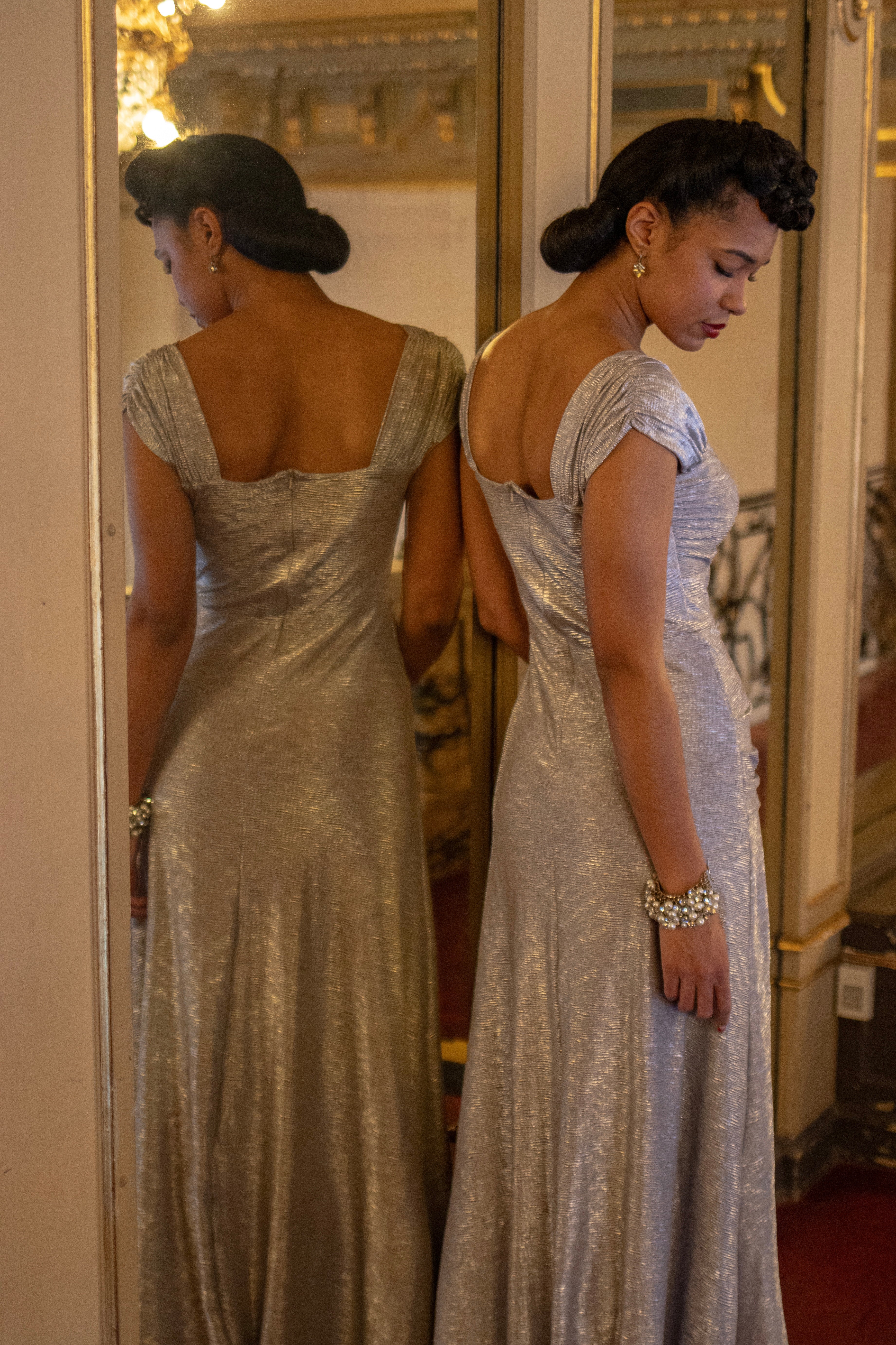 1940s Celeste Evening Gown and Cape - Starlight