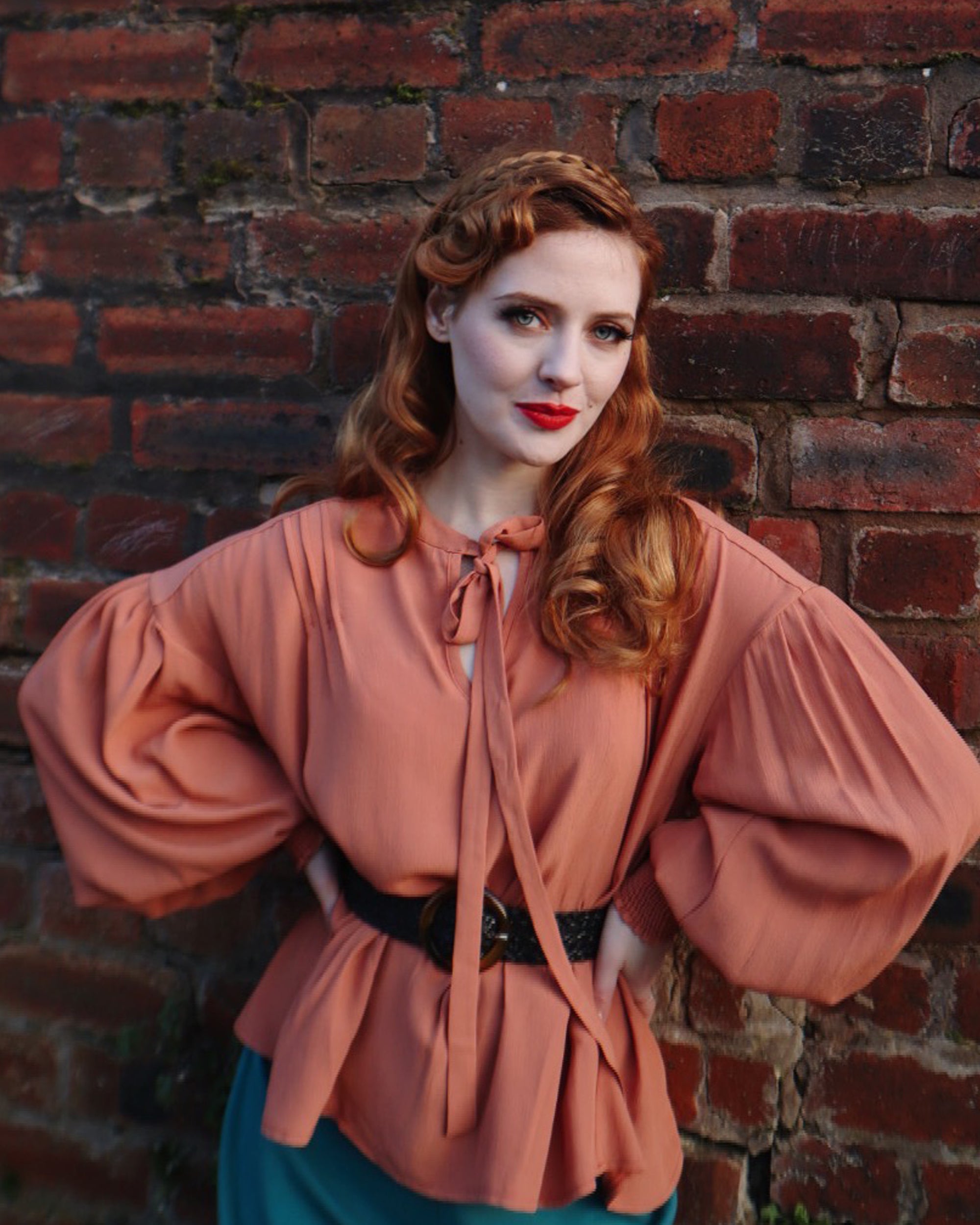 30s Iris Bohemian Blouse in Burnt Peach