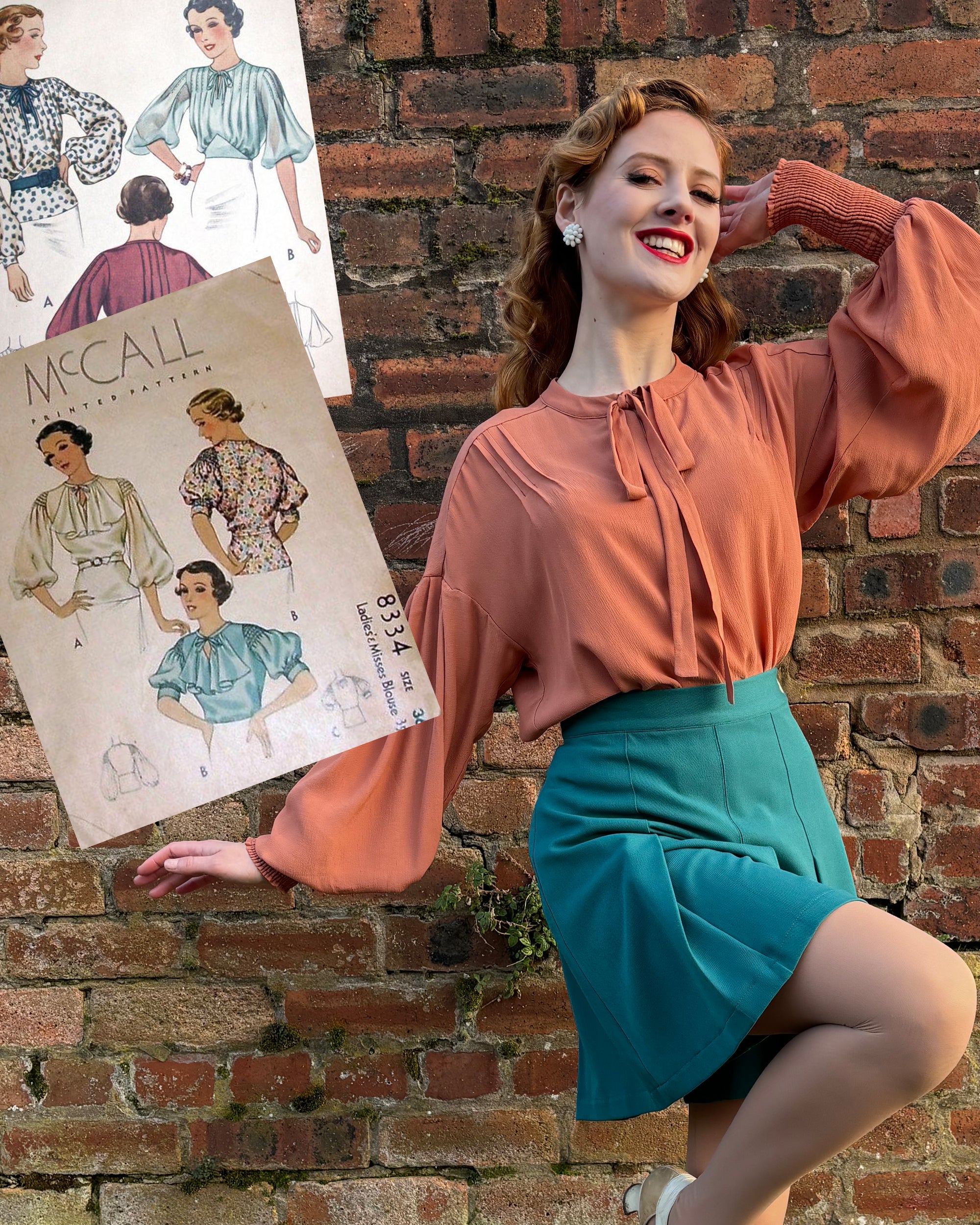 30s Iris Bohemian Blouse in Burnt Peach