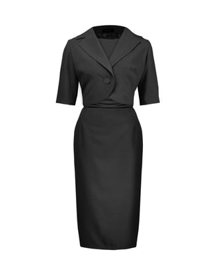 1960s Jackie O Dress & Jacket - Black