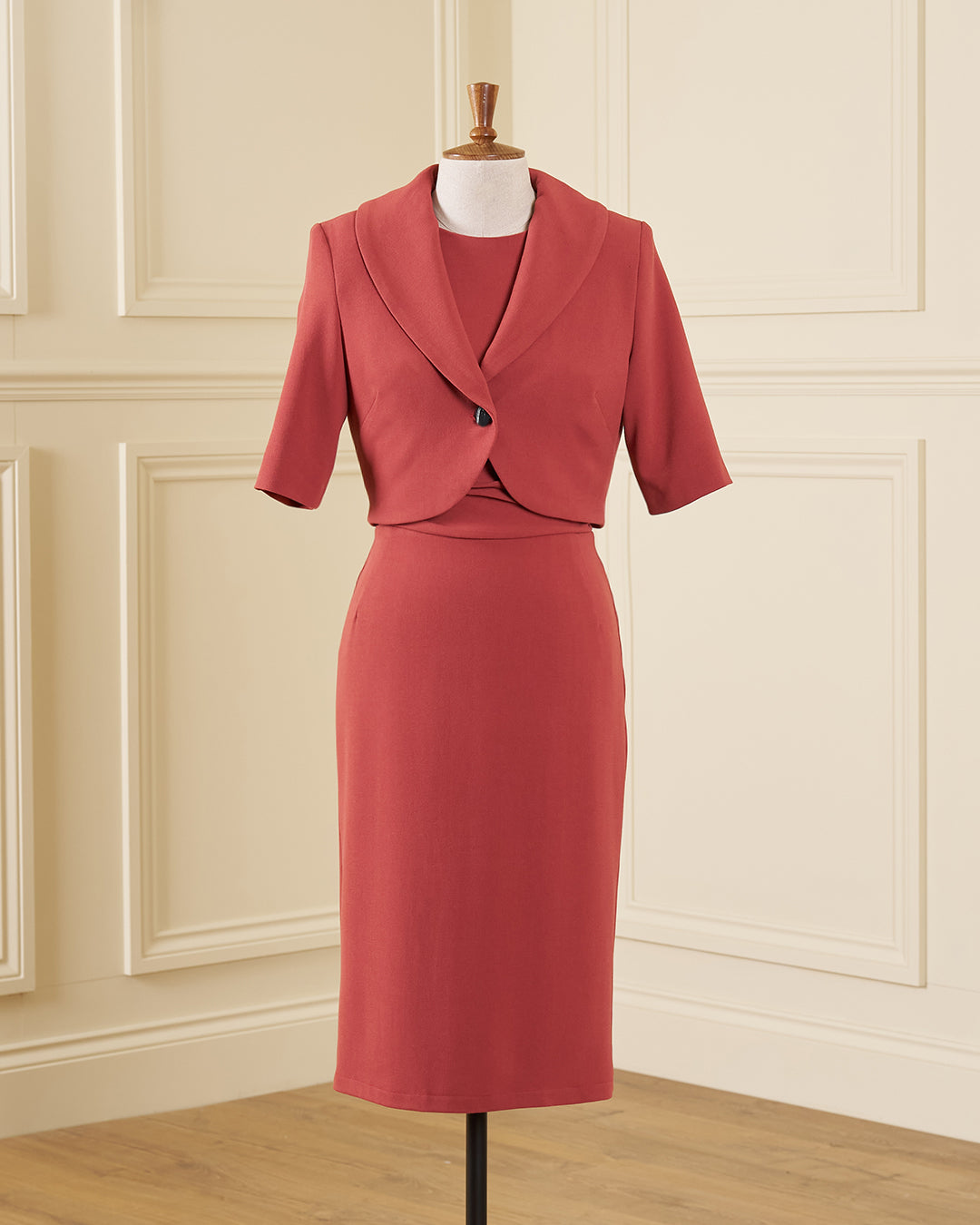 1960s Jackie O Dress & Jacket - Rosewood