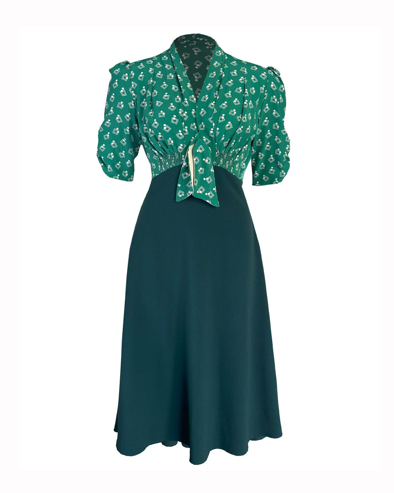 1930s Jitterbug Dress - Dia Deco Emerald