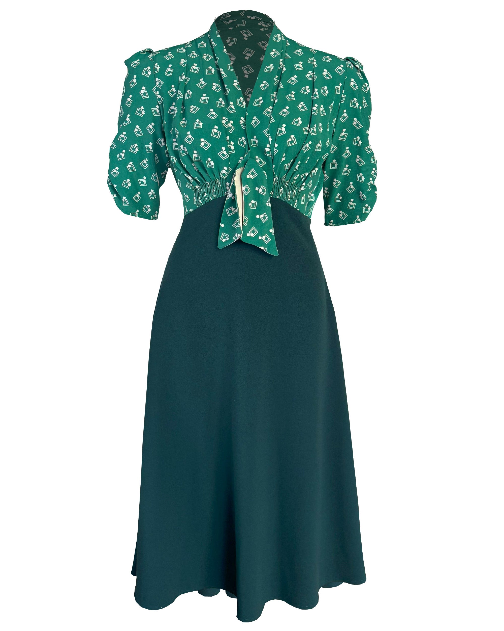 1930s Jitterbug Dress - Dia Deco Emerald