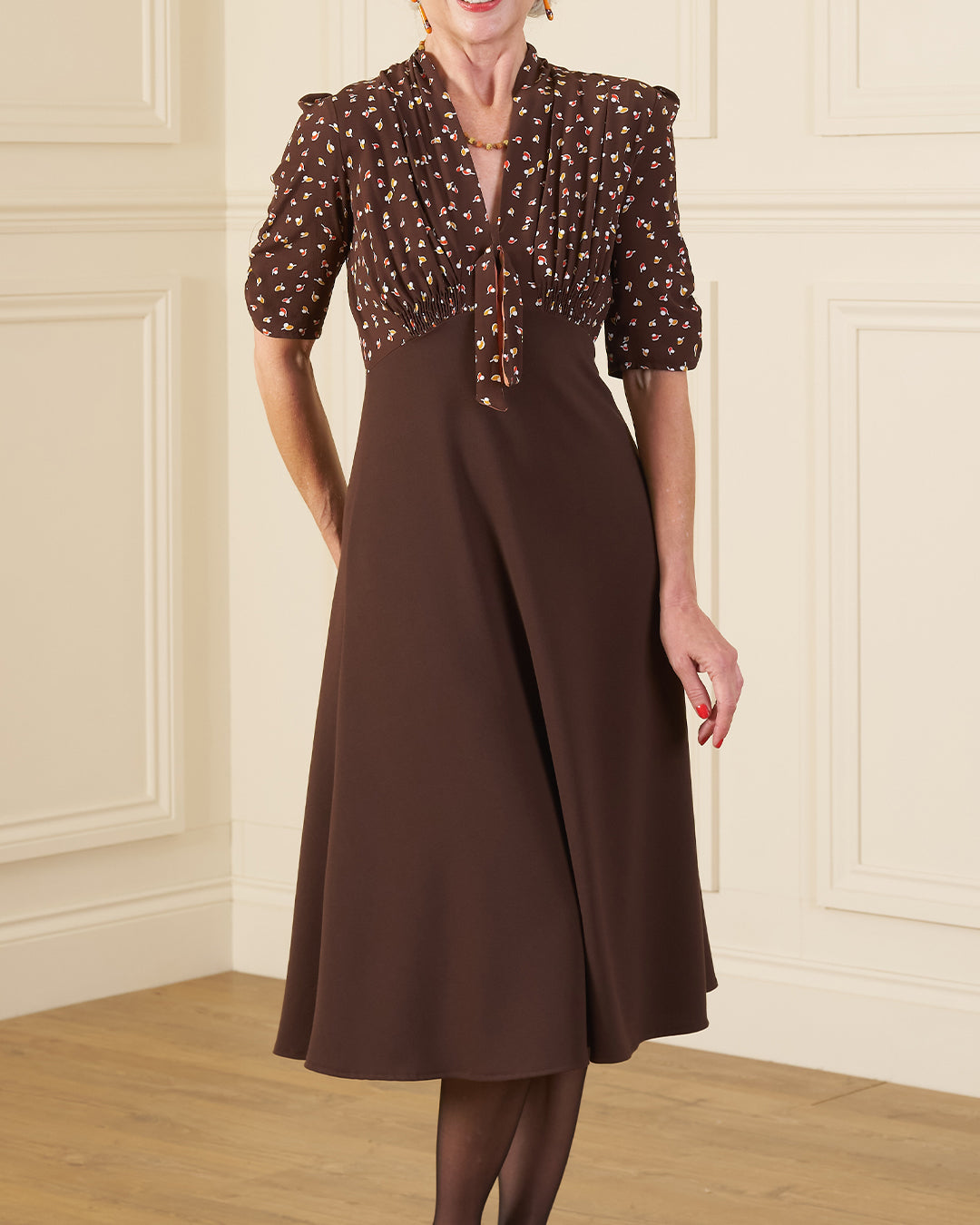 1930s Jitterbug Dress - Earth Pearl