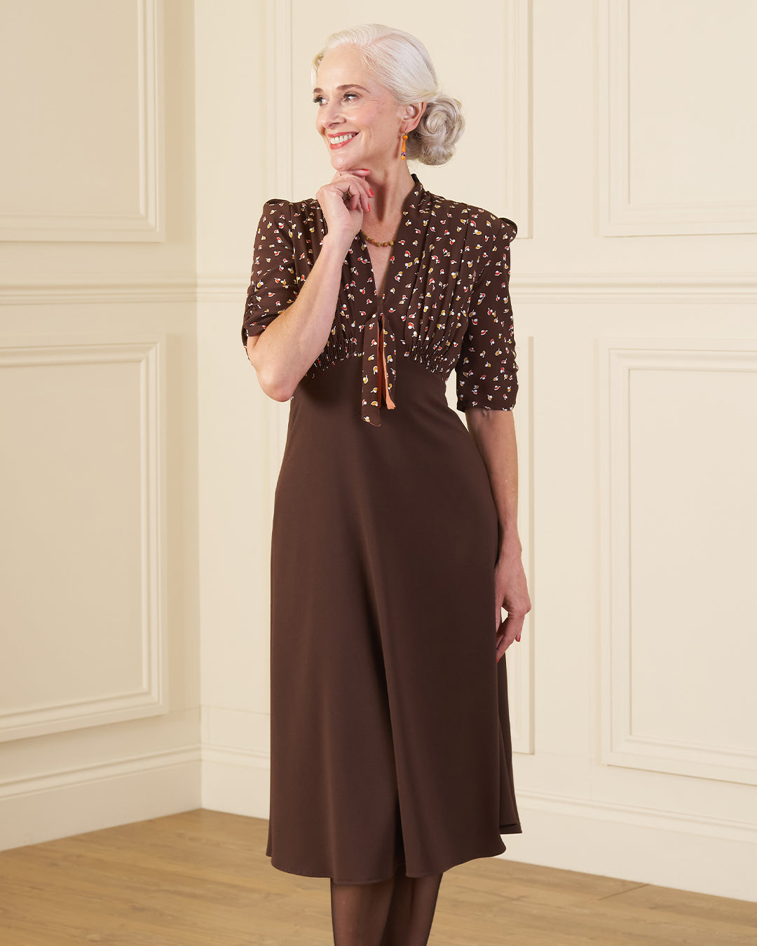 1930s Jitterbug Dress - Earth Pearl