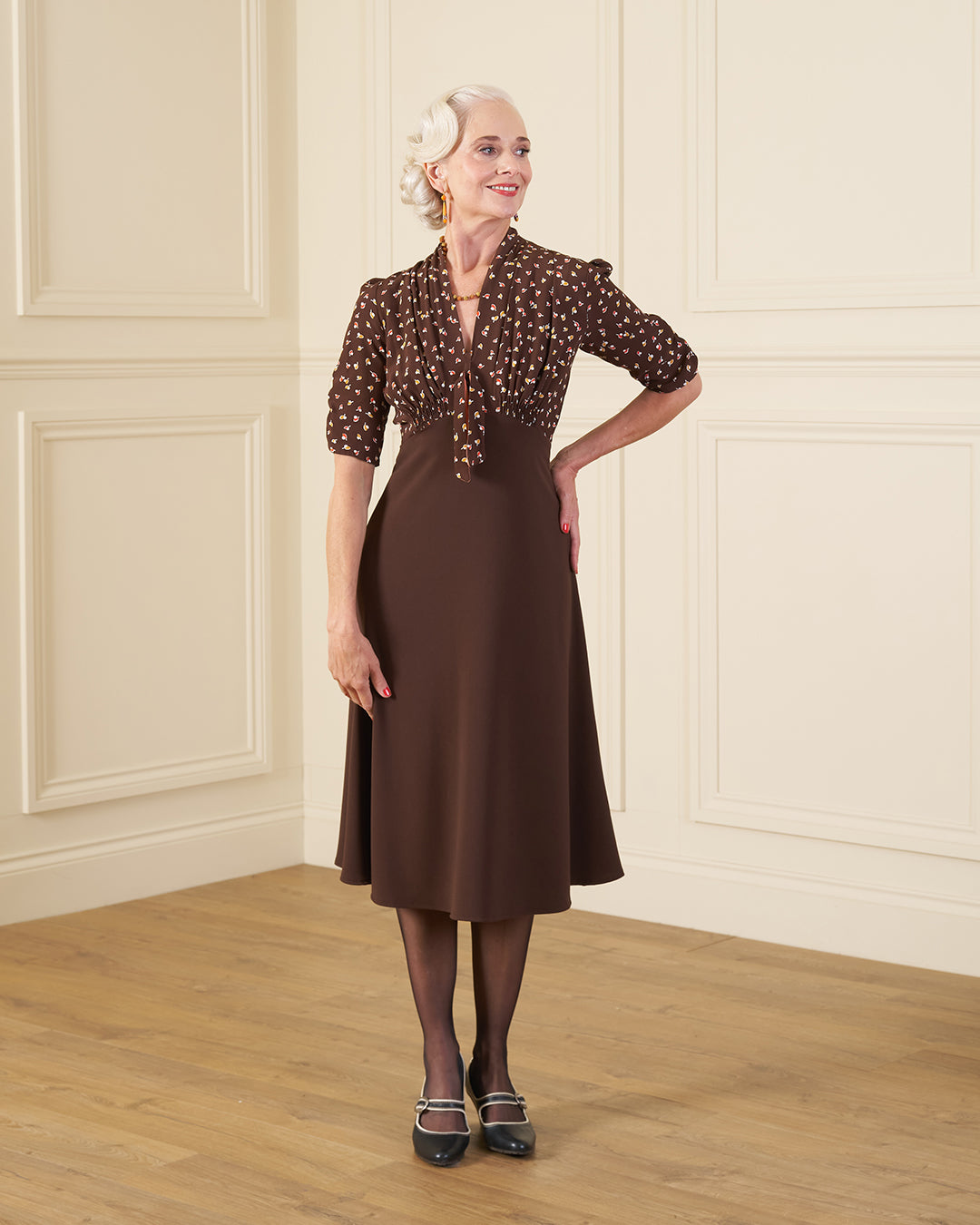 1930s Jitterbug Dress - Earth Pearl