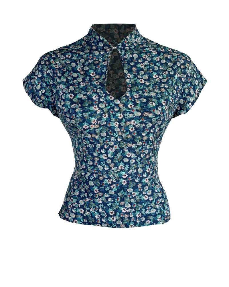 1940s Keyhole Blouse in Marguerite